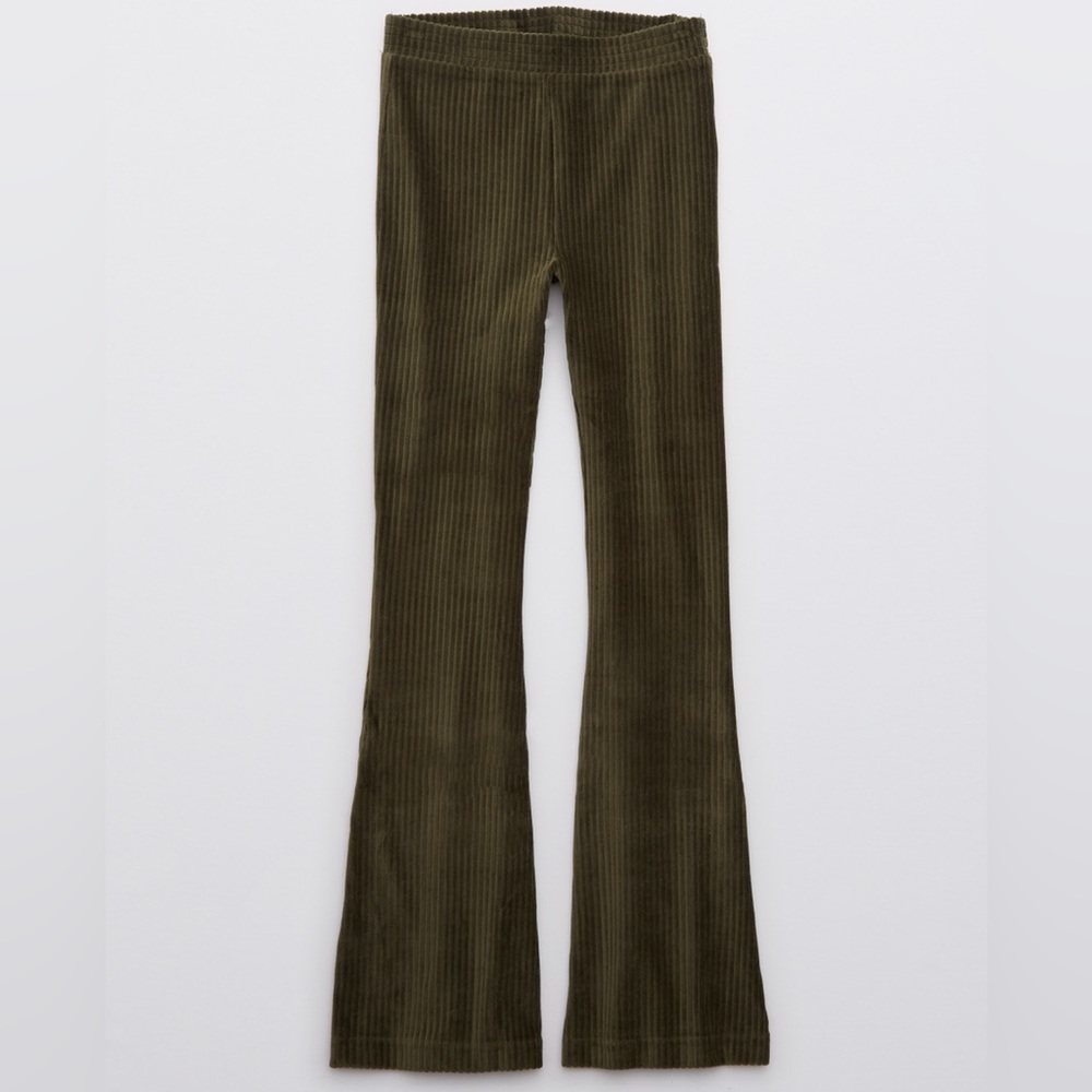 Aerie Groove-On Velour High Waisted Flare Pant